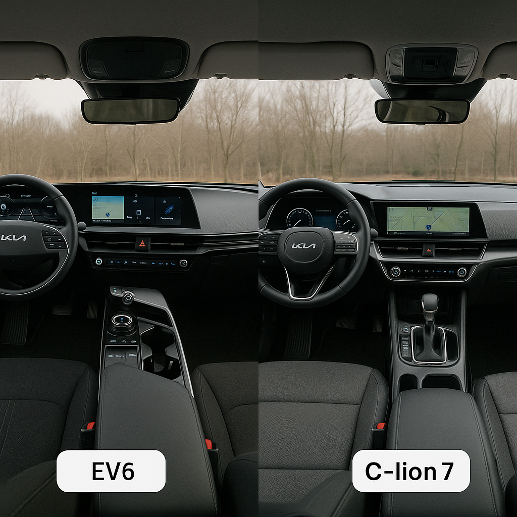 EV6 과 C-lian7 실내 비교