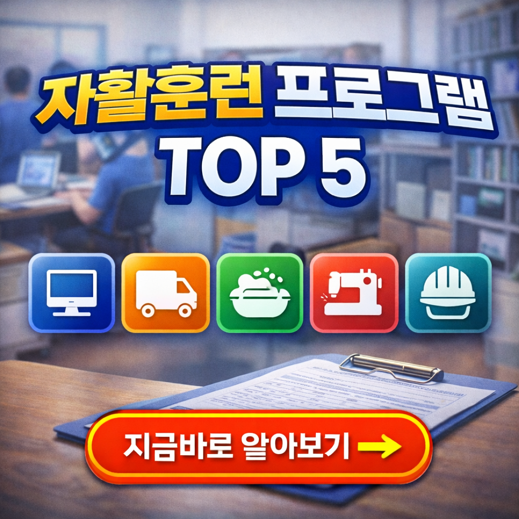 2026년 자활근로 직업훈련 프로그램 BEST 5｜취업&middot;자격증&middot;창업까지