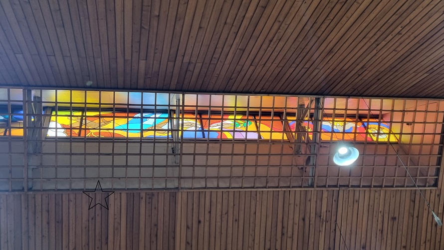 울산 월평성당 천장 유리화 사진