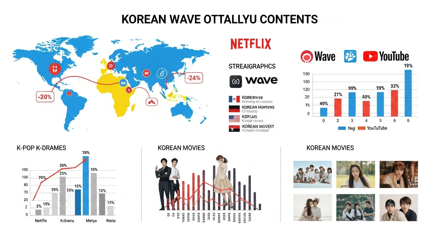 OTT별 한류영향 (넷플릭스, 웨이브, 유튜브)