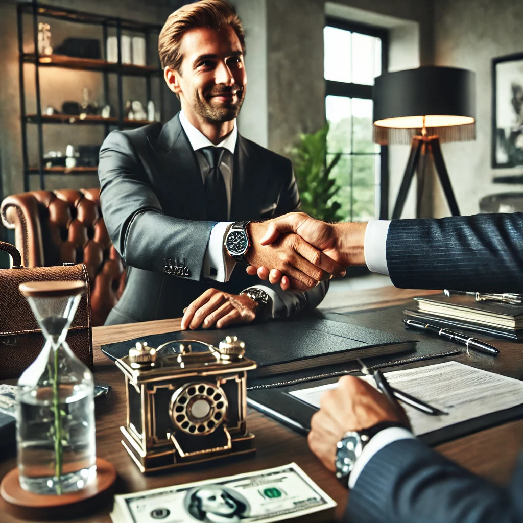 구단주와 연봉협상하는 이미지