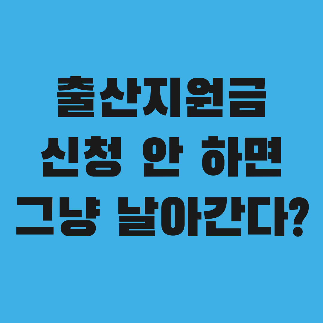 경기도 출산지원금, 신청 안 하면 그냥 날아갑니다