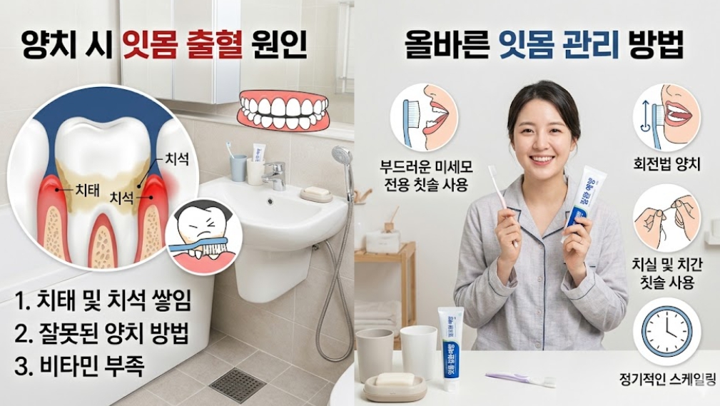 잇몸 출혈이 발생하는 원인과 관리 방법 설명