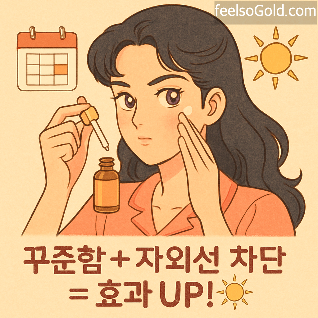 꾸준함 + 자외선 차단 = 효과 UP!☀️