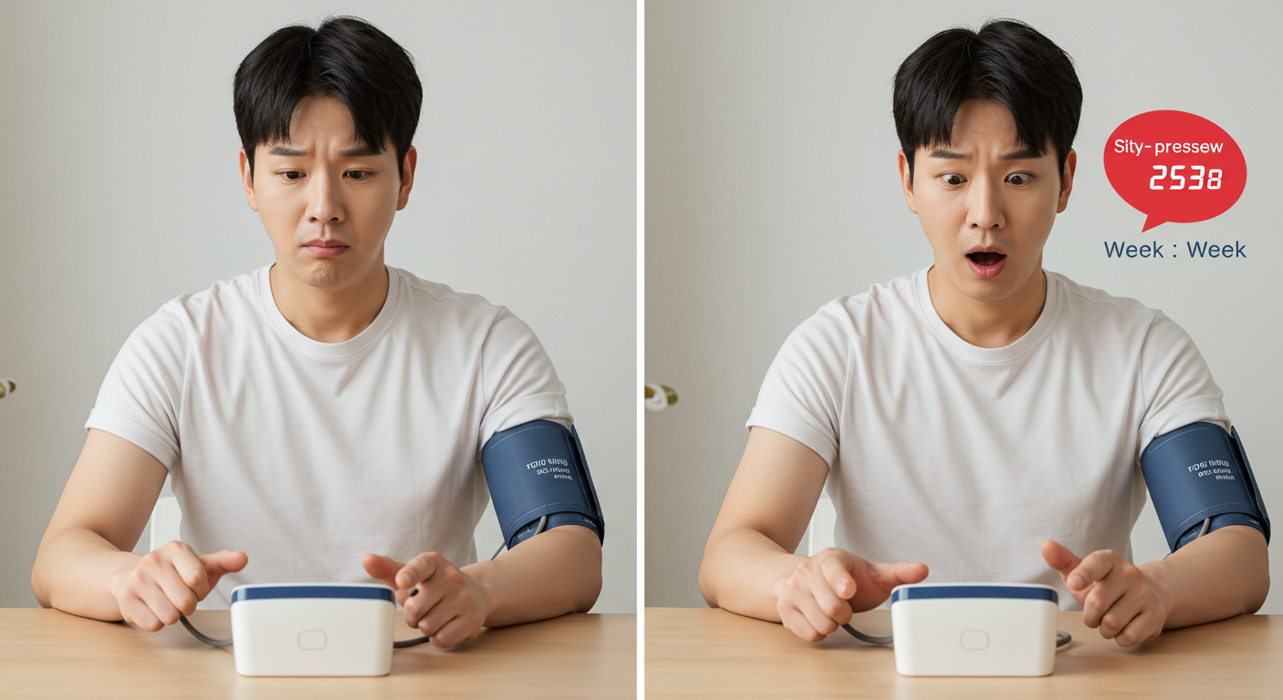 일주일 운동 후 개선된 혈압과 건강 지표
