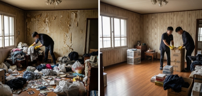 횡성 고독사청소 및 정리중