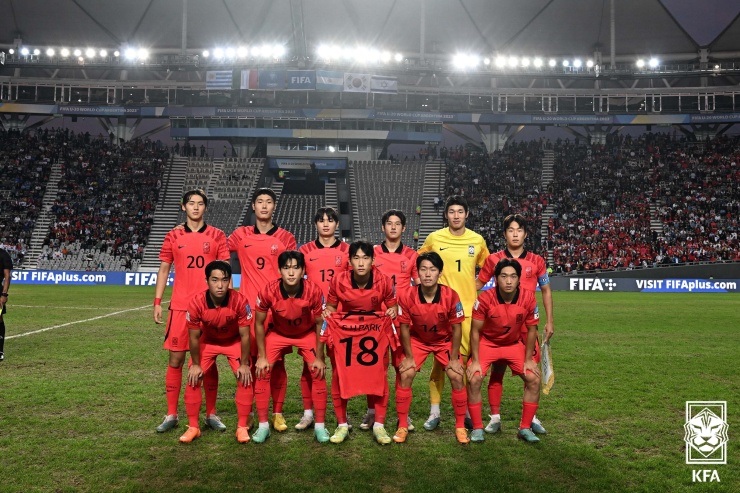 이탈리아와의 U-20 월드컵 4강전에 선발출전한 대한민국 대표팀 선수들