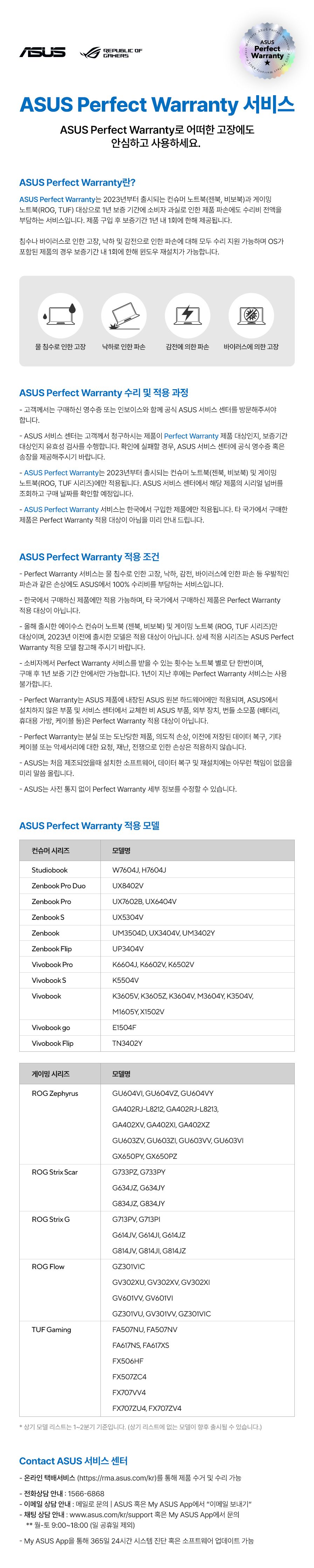 ASUS Perfect Warranty 서비스는 무엇