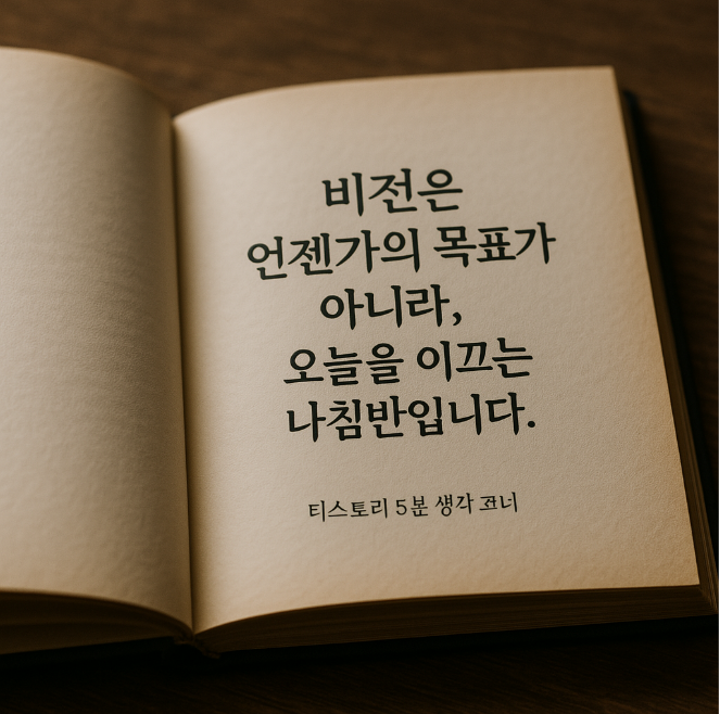 비전은 오늘을 이끄는 나침반입니다