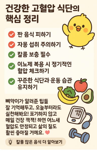 건강한 고혈압 식단의 핵심 정리