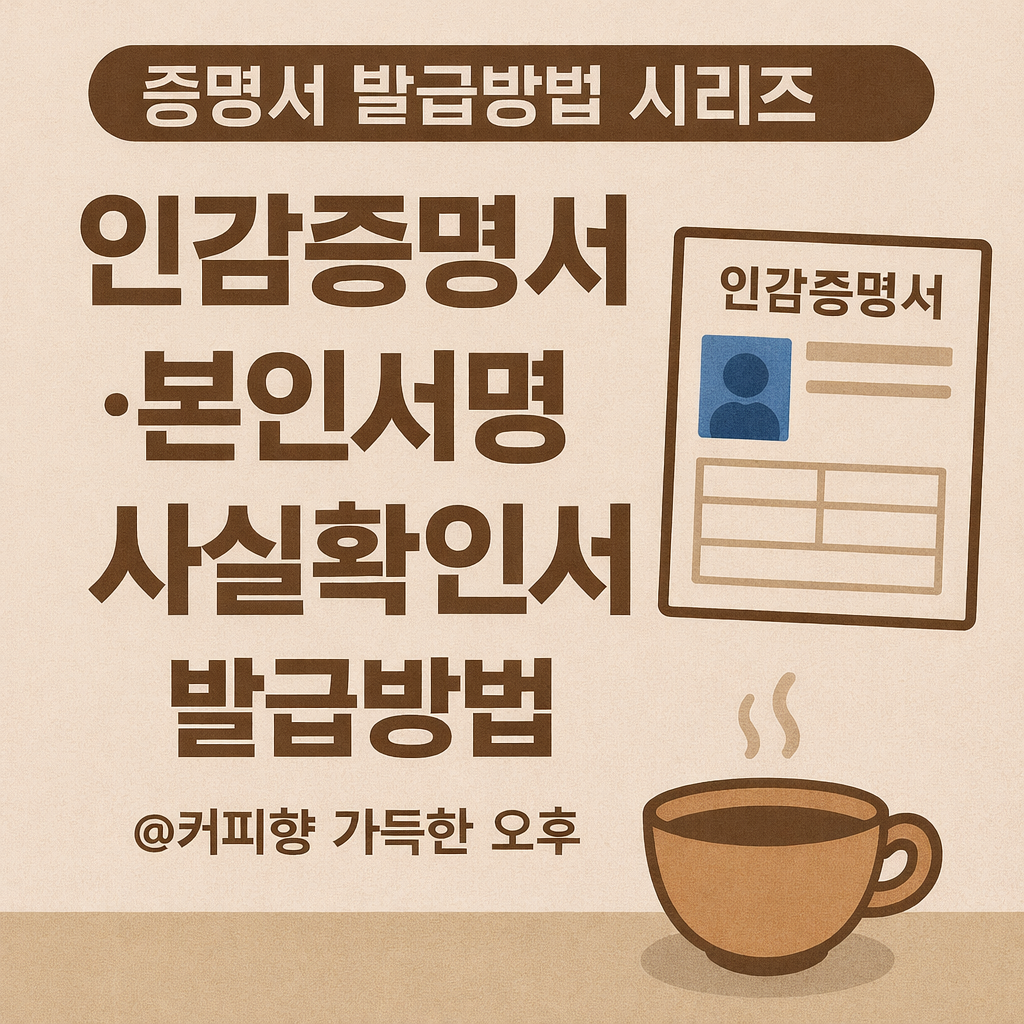 인감증명서, 본인서명사실확인서 발급방법_커피향 가득한 오후