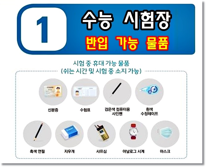 시험중 휴대 기능 물품