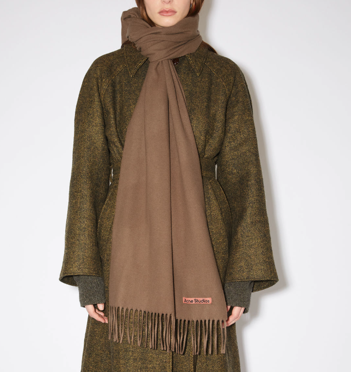 울 프린지 스카프 - 카멜 브라운 사진2