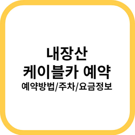 내장산 케이블카 정보