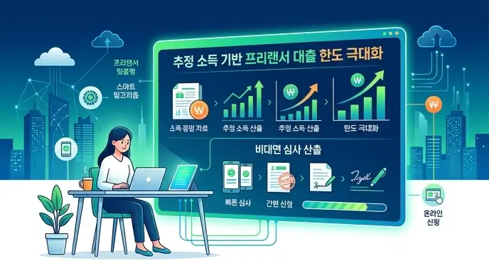 추정 소득 기반 프리랜서 대출 한도 극대화 및 비대면 심사 산출