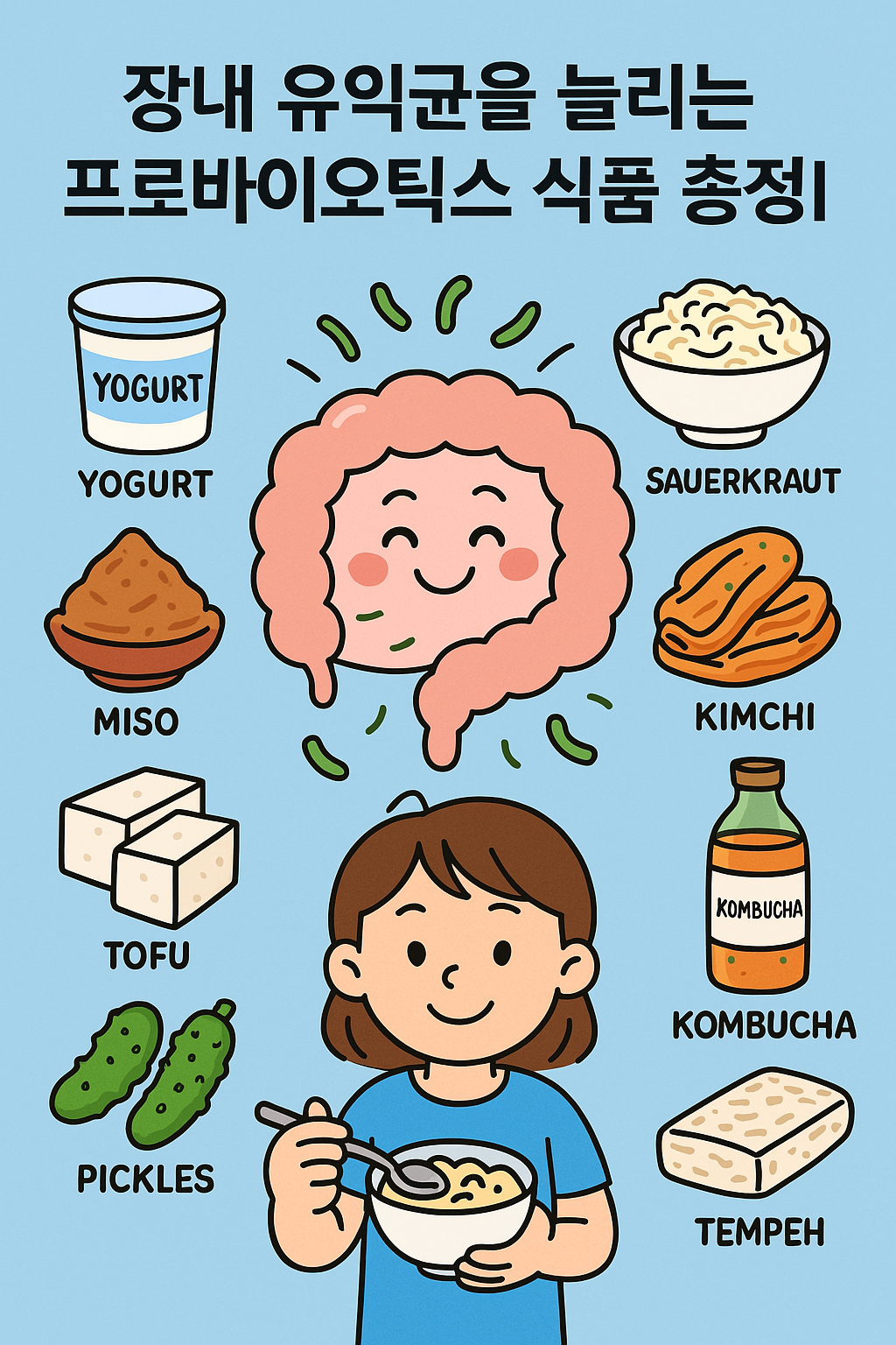 장내 유익균을 늘리는 프로바이오틱스 식품 총정리