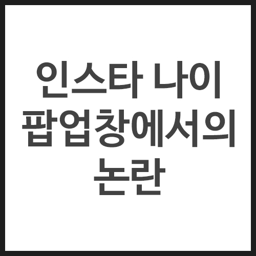 인스타-나이-팝업창에서의-논란