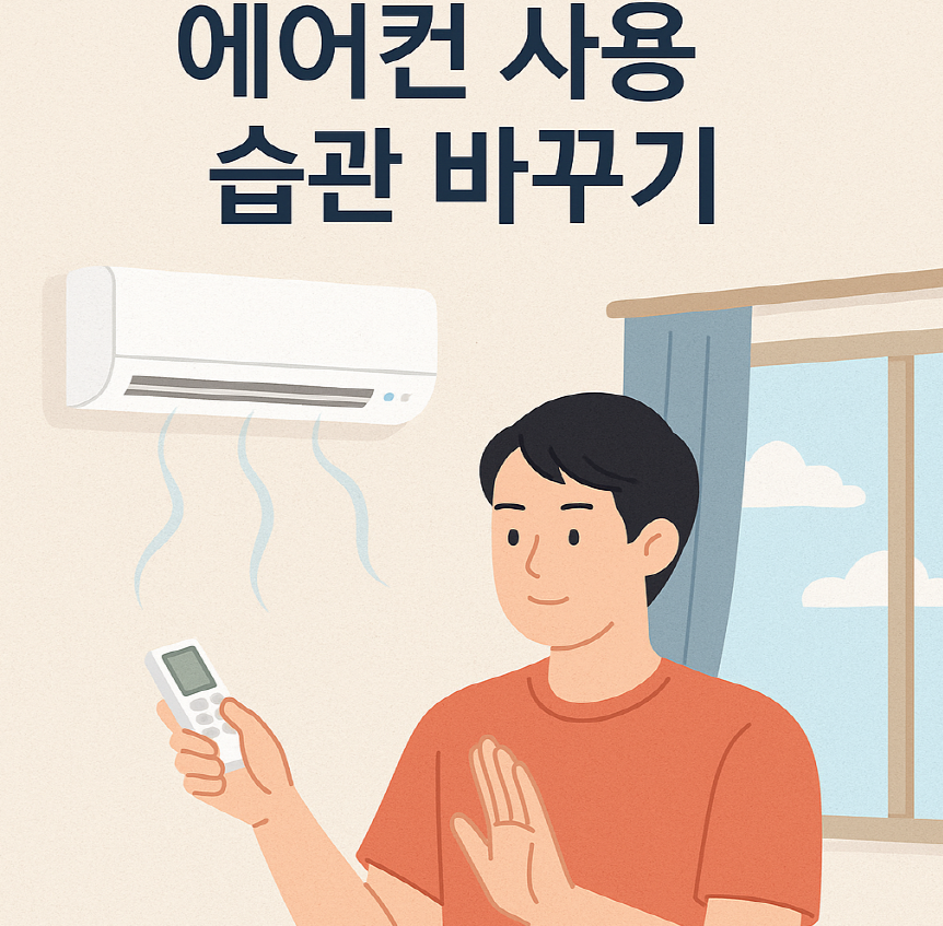 에어컨 설정 온도 바꾸는 모습