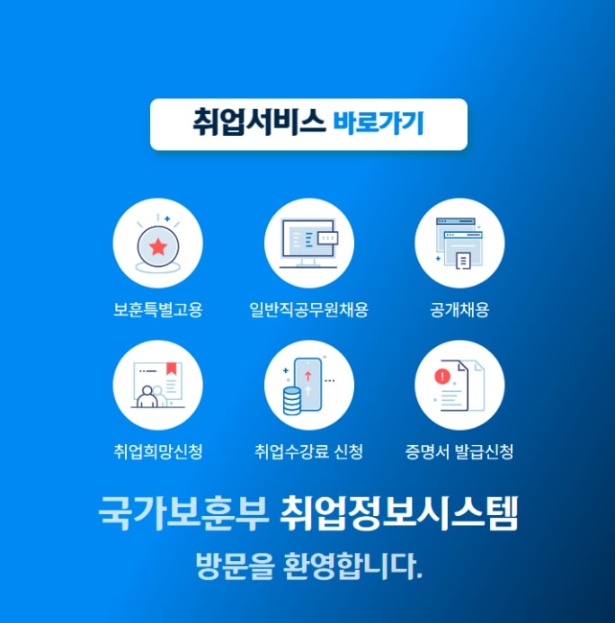 국가유공자-보훈대상자-취업정보시스템-복지서비스-홈페이지-바로가기-국가보훈처