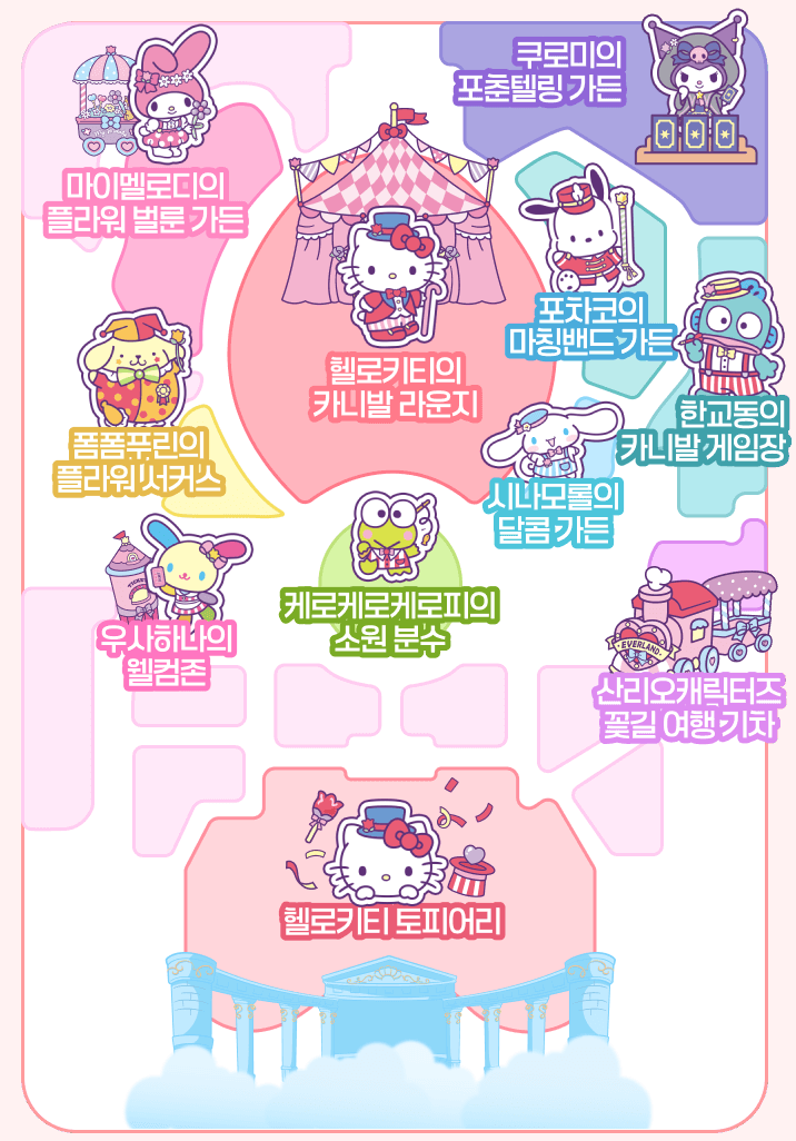 에버랜드 산리오캐릭터즈&amp;#44; 포시즌스가든내 산리오캐릭터즈