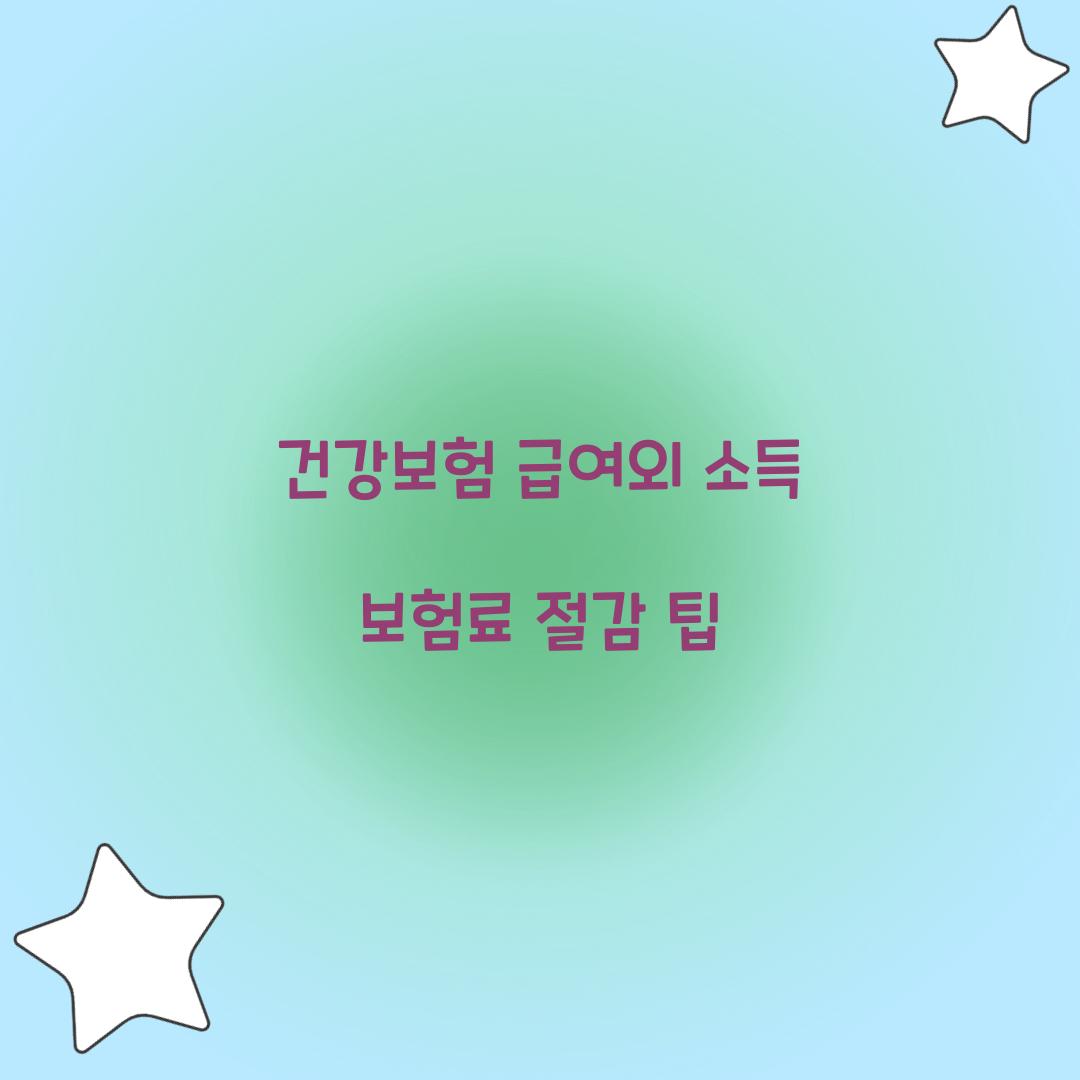 건강보험 급여외 소득 보험료