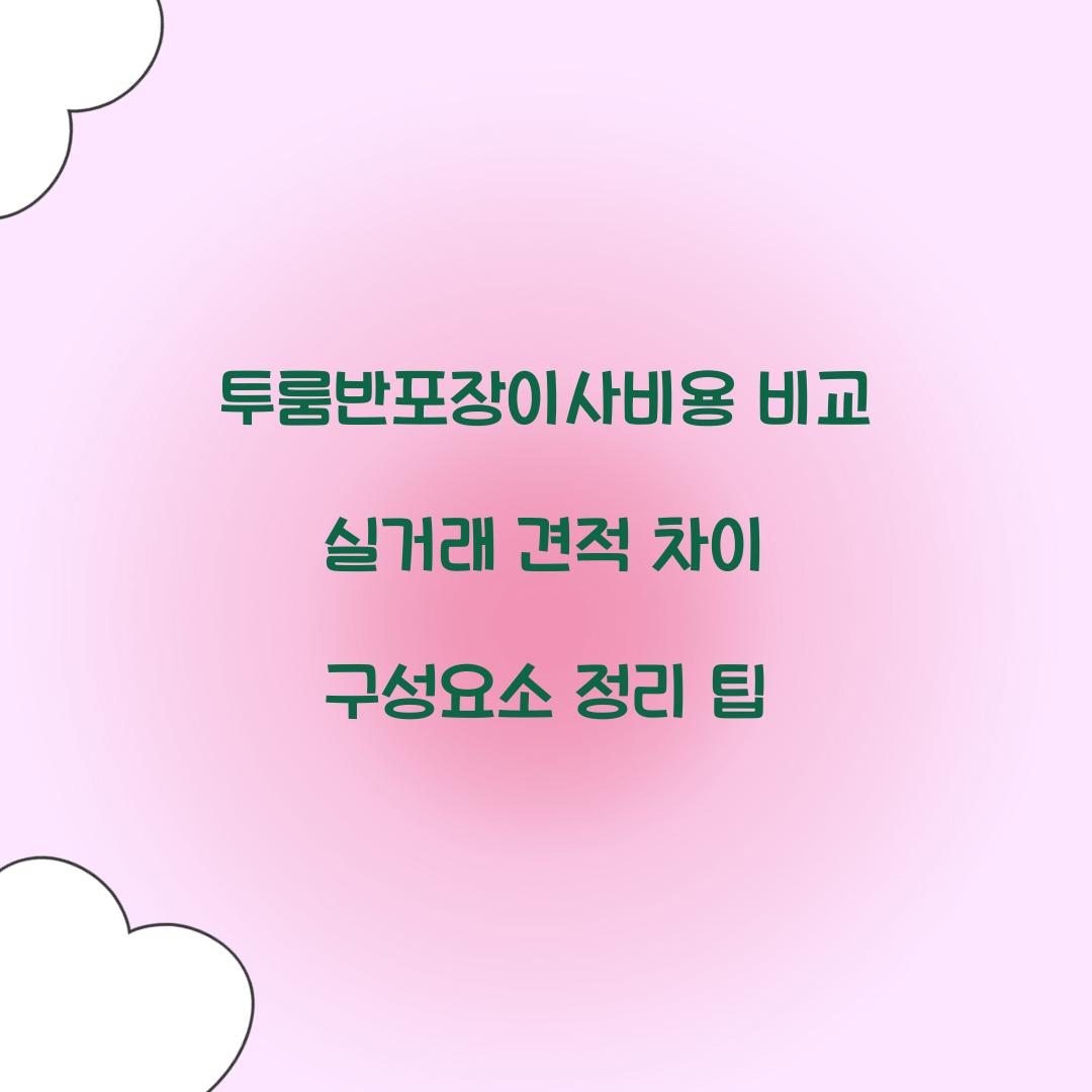 투룸반포장이사비용