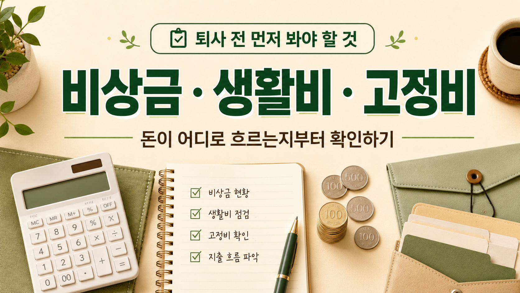 퇴사 전 비상금 생활비 고정비를 먼저 확인하는 돈 구조정리 이미지