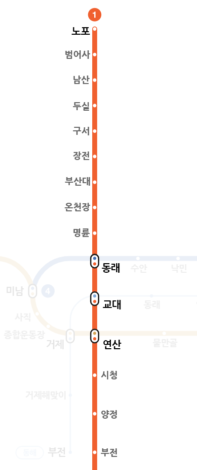 부산 1호선 노선도 크게 보기