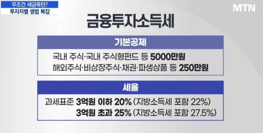 금융투자소득세 [ 출처 : MTN ]