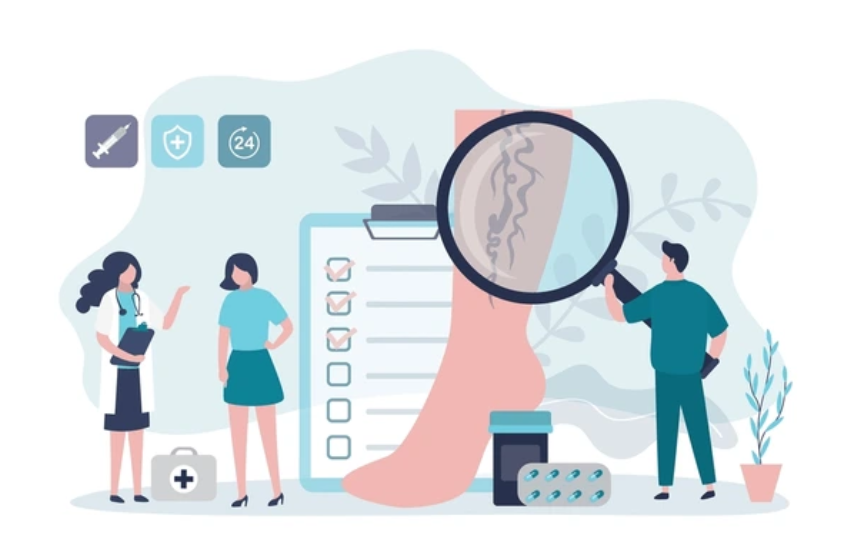 하지정맥류를 표현한 인포그래픽