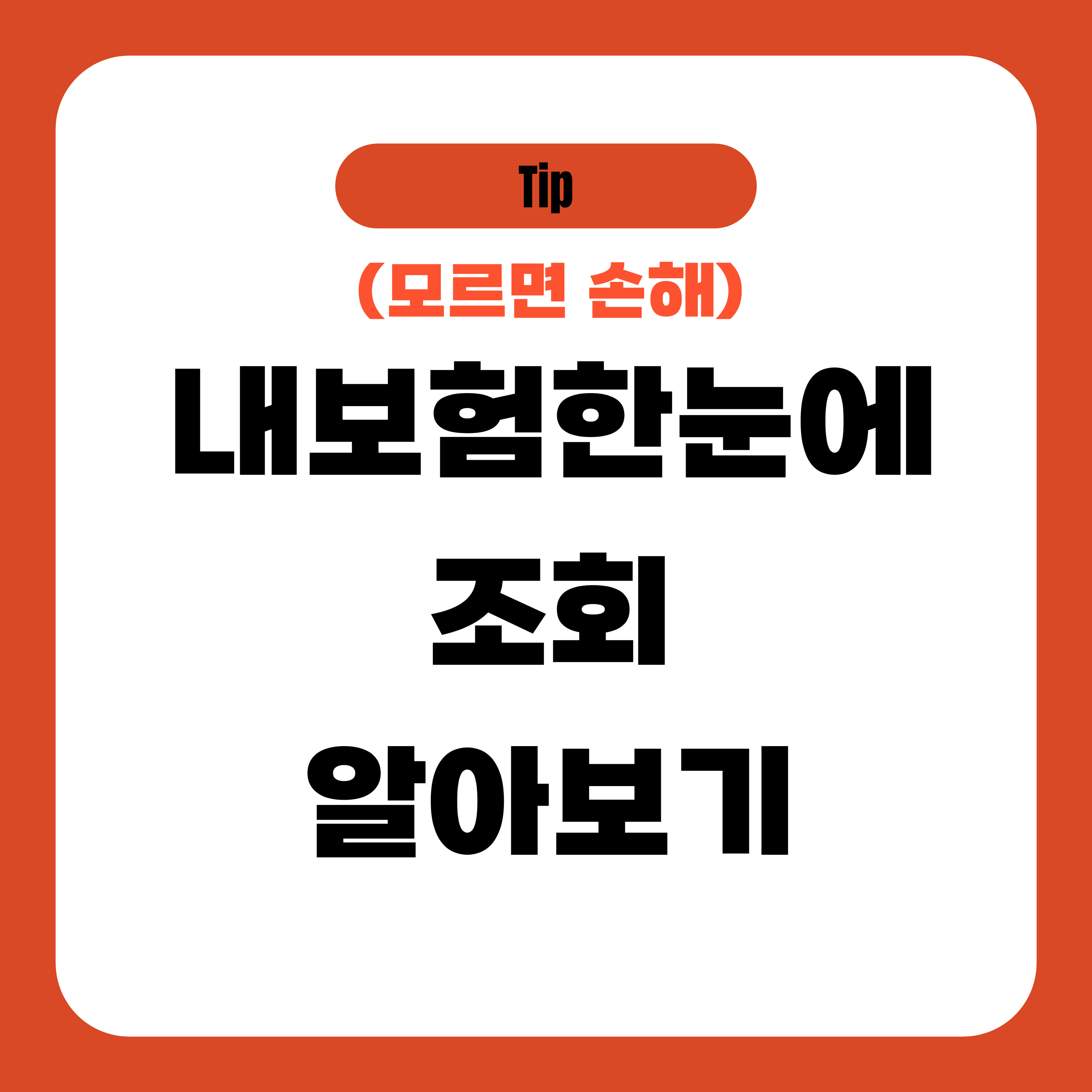 내보험한눈에 조회, 알아보기