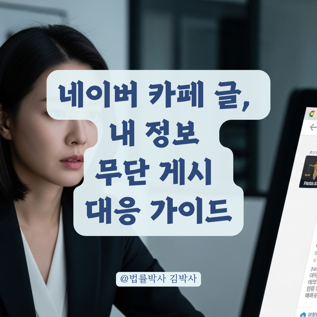 네이버카페에 내 정보 올린 글, 삭제 요구부터 형사처벌까지 대응 절차 정리.
