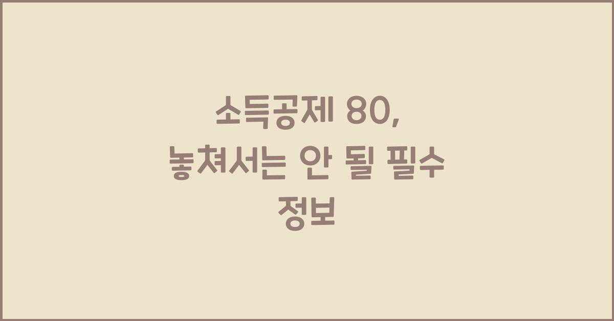 소득공제 80