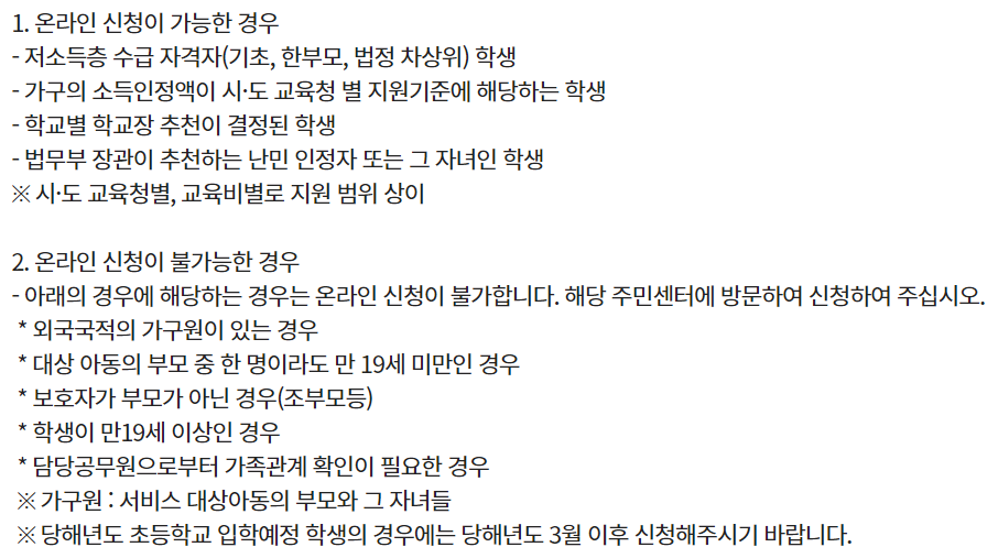 온라인신청 가능 여부