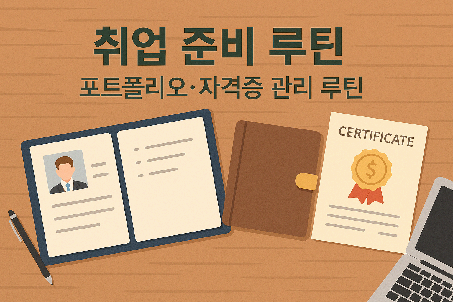 취업 준비 루틴 &ndash; 포트폴리오&middot;자격증 관리 루틴