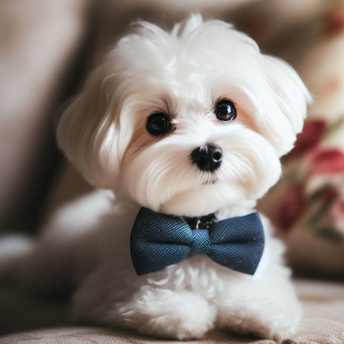 넥타이를 한 말티즈