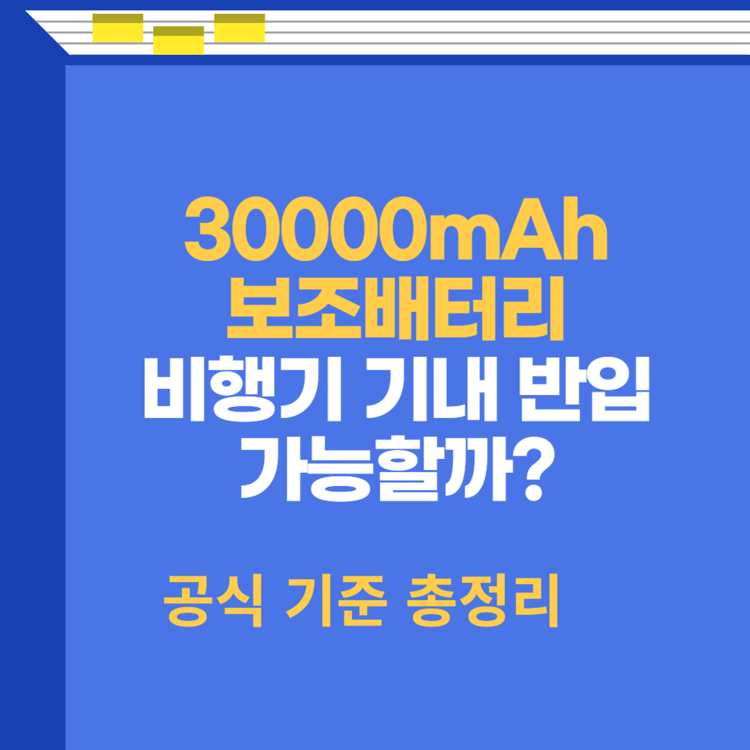 30000mAh 보조배터리 기내 반입