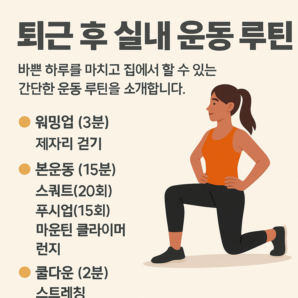 퇴근 후 실내에서 할 수 있는 간단하고 효과적인 운동 루틴