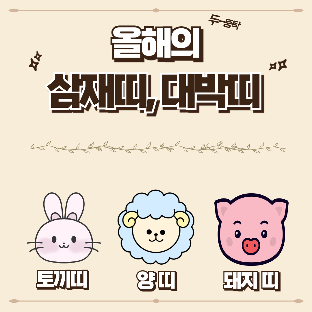 2025년 신년운세 삼재띠 대박띠 총정리