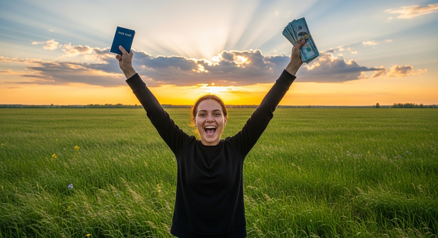 희망저축계좌 2를 통해 1천만 원을 달성한 청년이 환호하는 모습