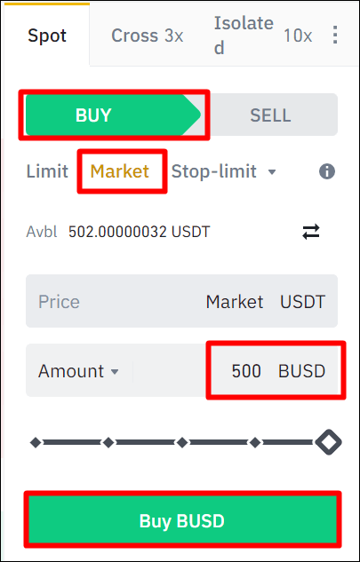 바이낸스 BUSD 구매 창