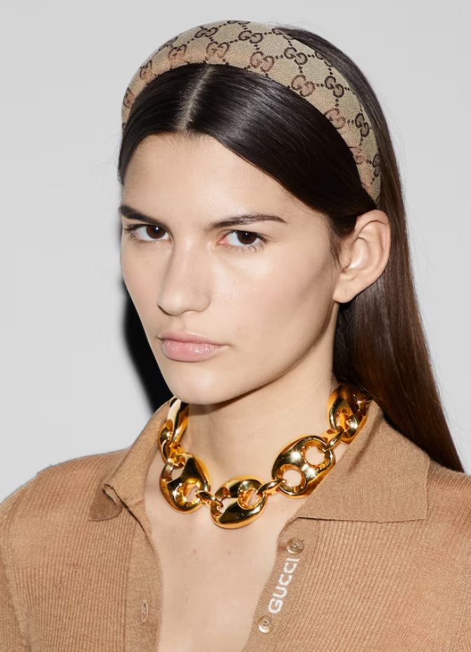 구찌 - 오리지널 GG 캔버스 헤어밴드