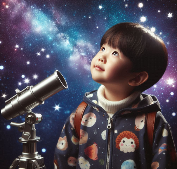 박물관에서 우주를 보는 아이