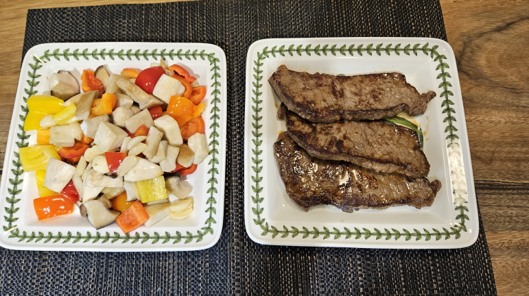 야채와 스테이크