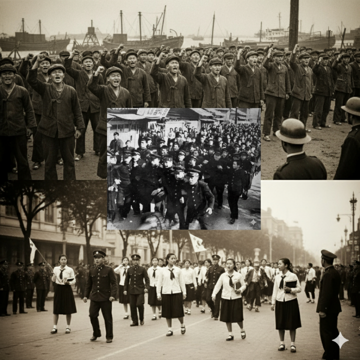 1929년 광주 학생들의 대규모 시위 모습