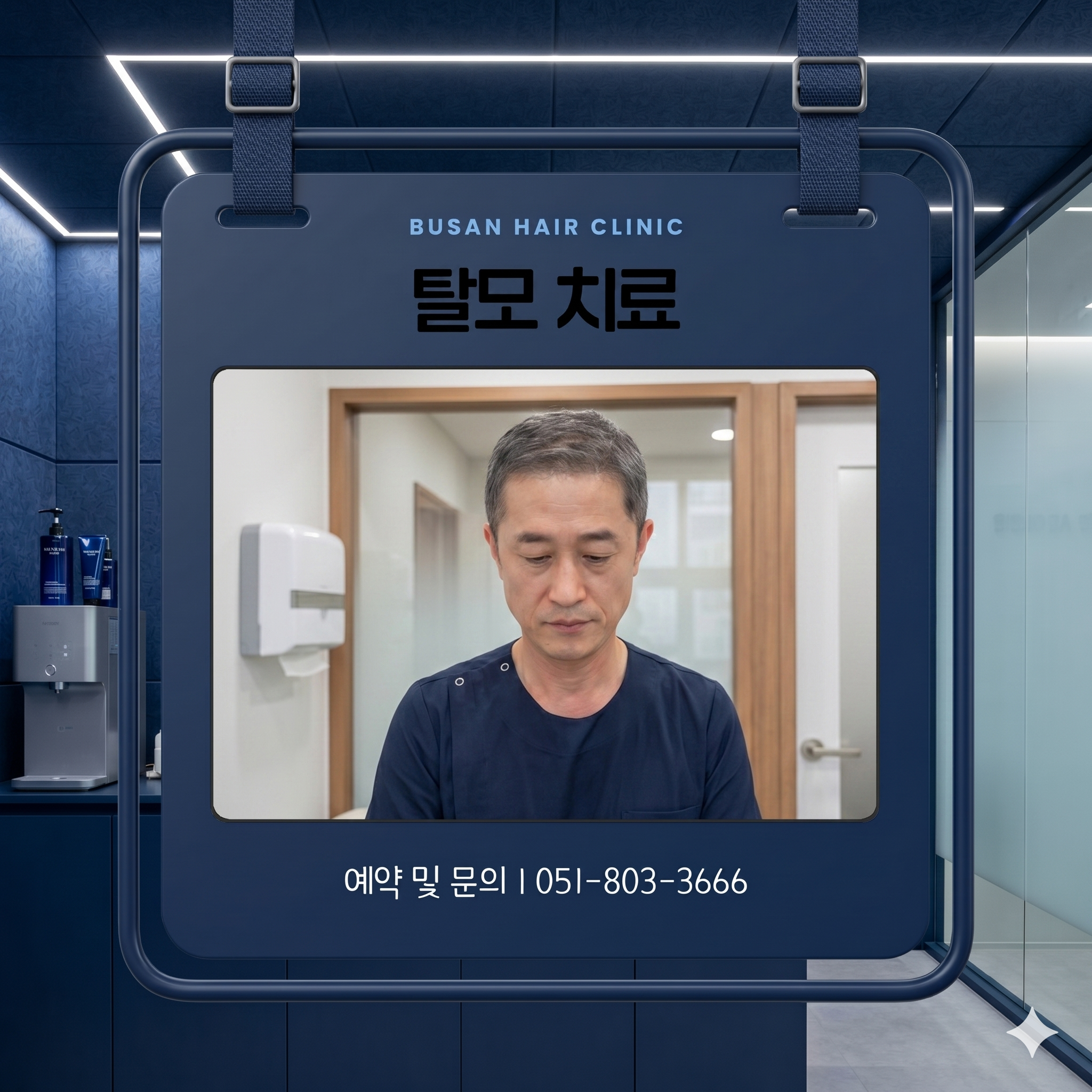 AI로 만든M자 탈모를 치료하는 탈모병원 내의 전경