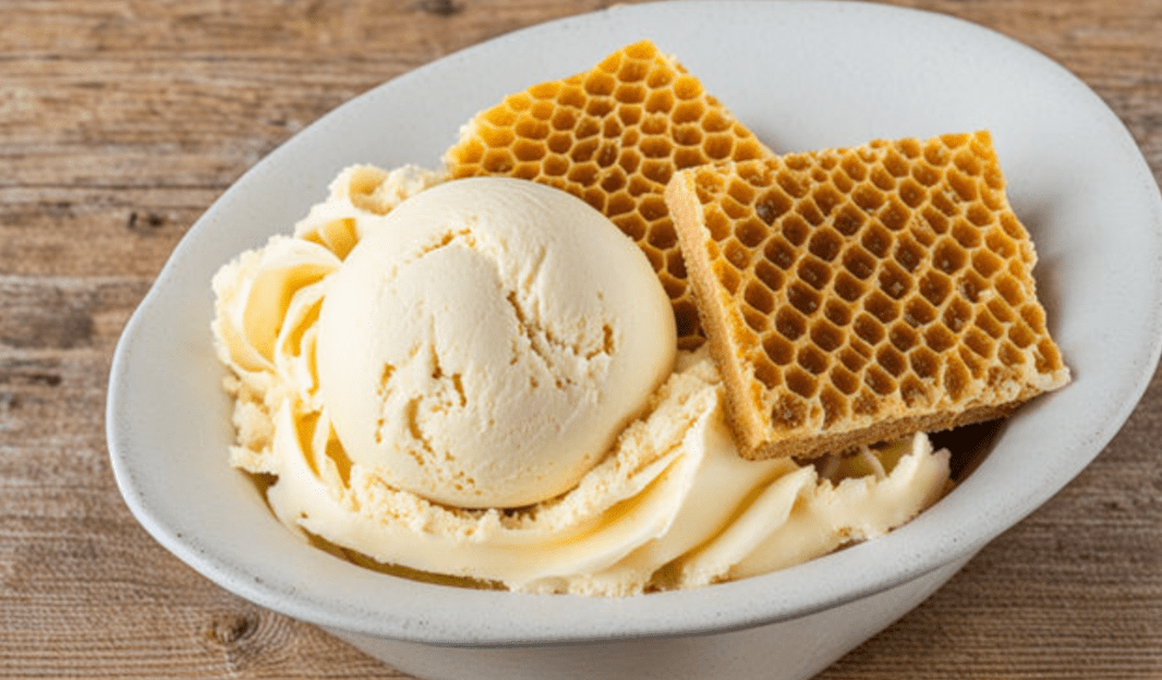 아이스크림 위에 벌집