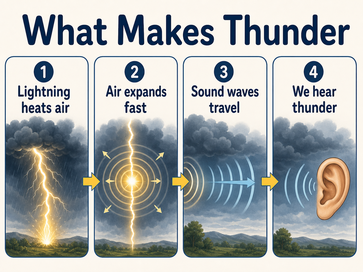 Infographic explaining what makes thunder