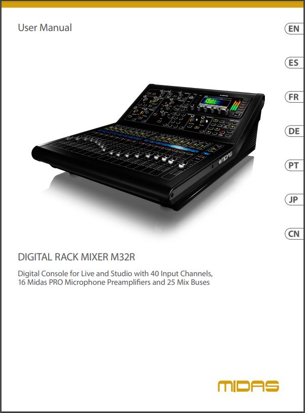 마이다스(MIDAS) M32R 매뉴얼