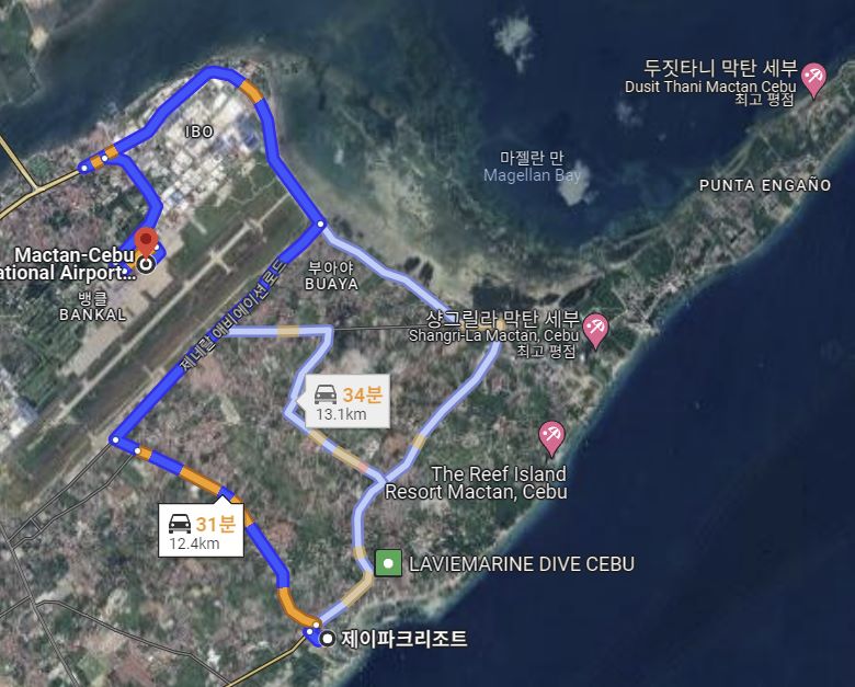 제이파크에서-막탄-공항